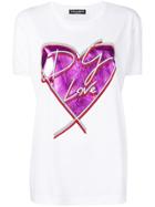Dolce & Gabbana Metallic Heart Print T-shirt - White