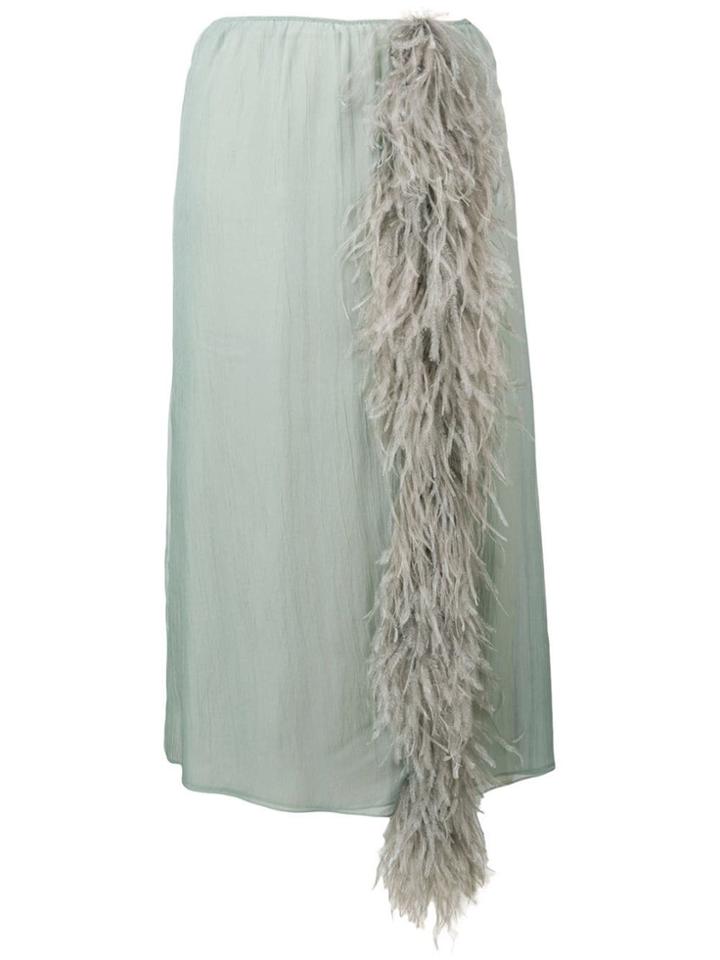 Prada Feather Tassel Skirt - Blue