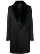 Versace Mink Fur-trimmed Coat - Black