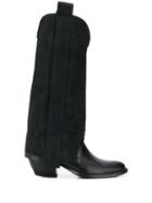 Bruno Bordese Tall Panelled Boots - Black