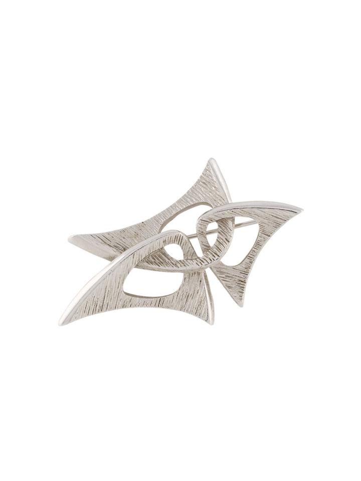 Sarah Cov Vintage 1970s Abstract Brooch - Silver