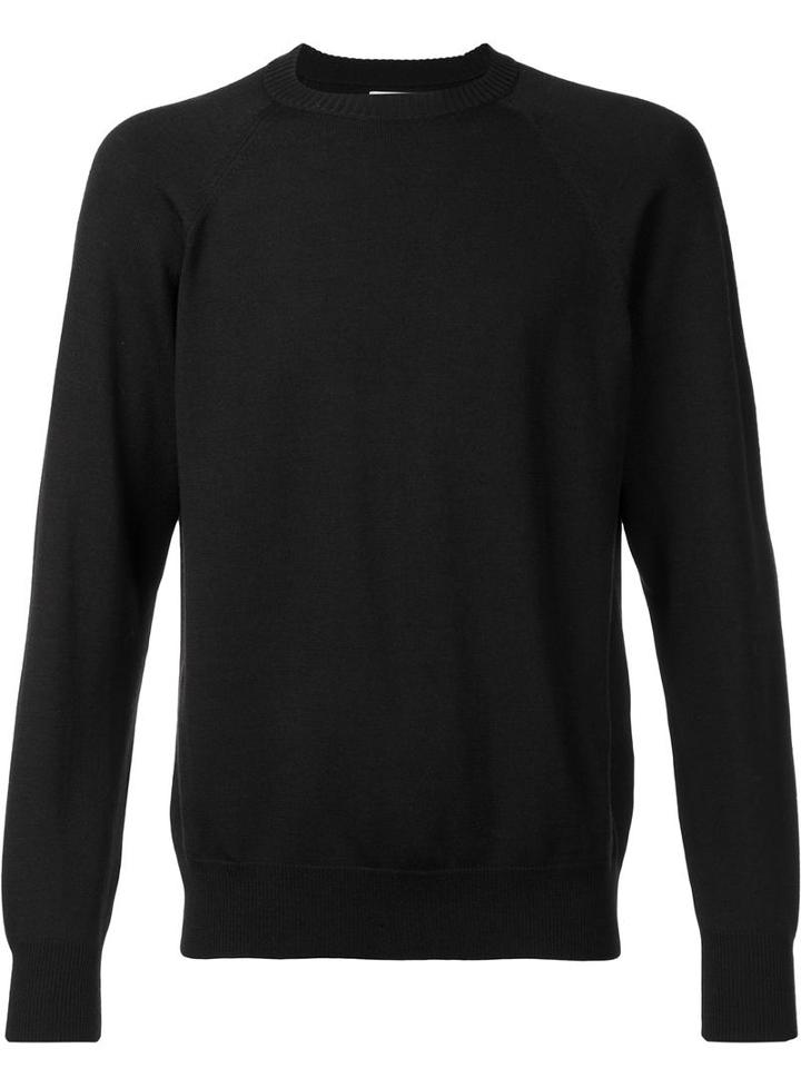 Deveaux Crew Neck Jumper, Men's, Size: 3, Black, Silk/wool