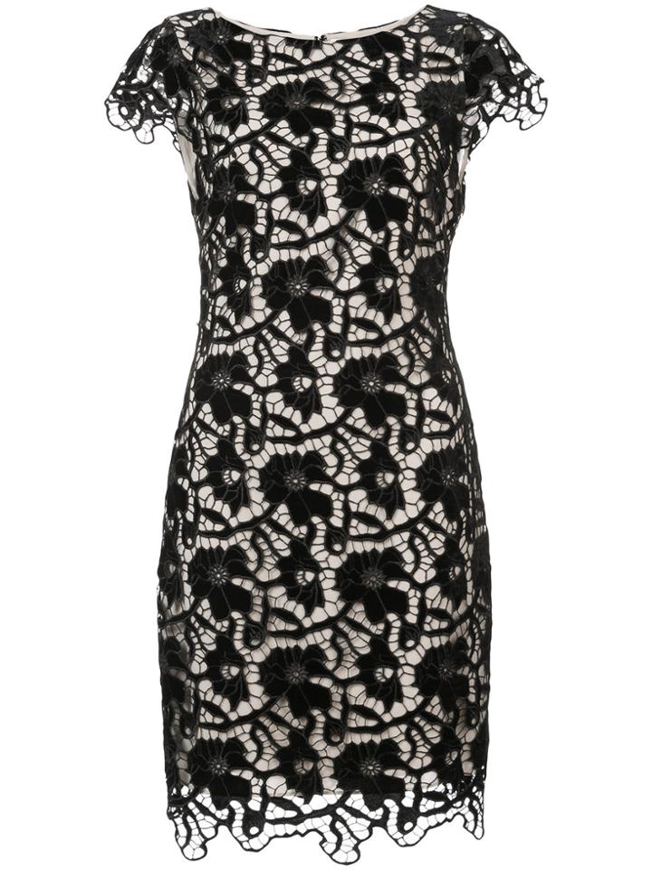 Alice+olivia Floral Crochet Lace Layered Dress - Black
