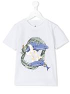 Billionaire Kids - Shark Print T-shirt - Kids - Cotton/spandex/elastane - 3 Yrs, Toddler Boy's, White