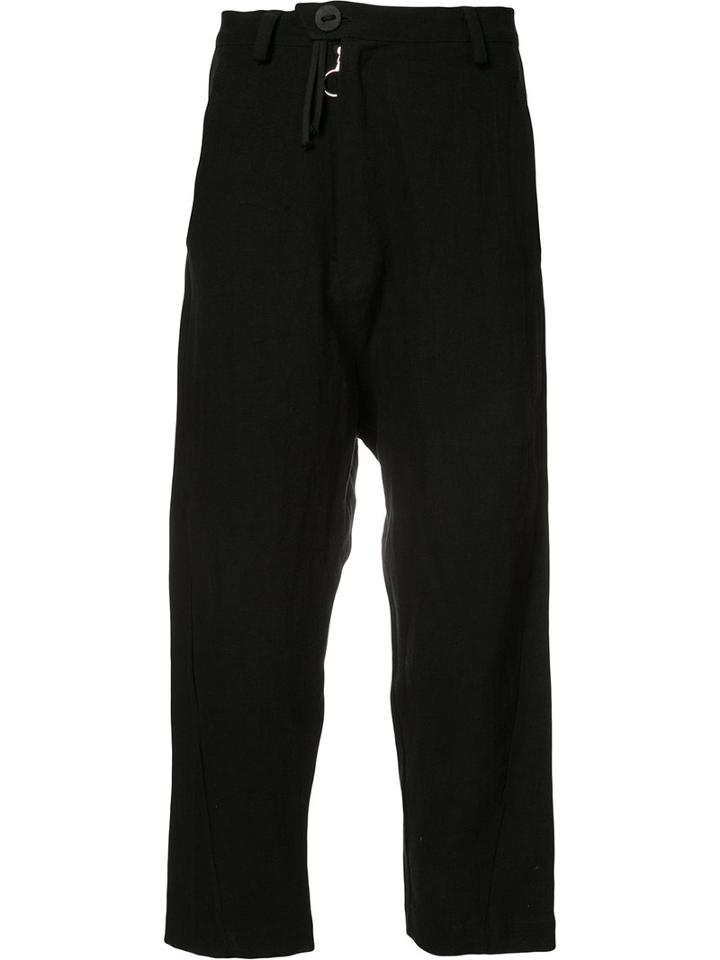 Area Di Barbara Bologna - Classic Cropped Trousers - Women - Linen/flax - M, Black, Linen/flax
