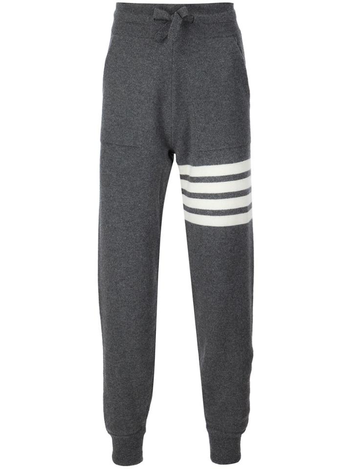 Thom Browne Stripe Detail Sweatpants - Grey