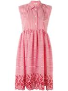 P.a.r.o.s.h. - Striped Sleeveless Midi Dress - Women - Cotton/polyamide/polyester/spandex/elastane - S, Women's, Red, Cotton/polyamide/polyester/spandex/elastane