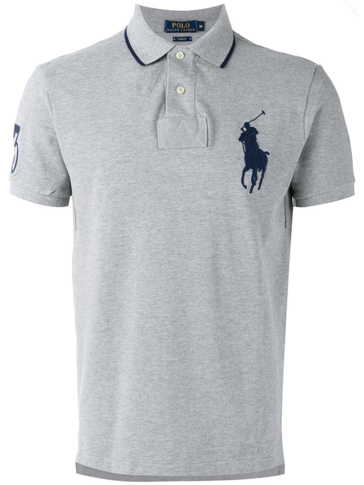 Polo Ralph Lauren Logo Patch Polo Shirt - Grey