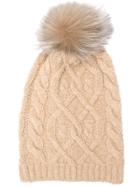 Eleventy Pom-pom Beanie - Nude & Neutrals