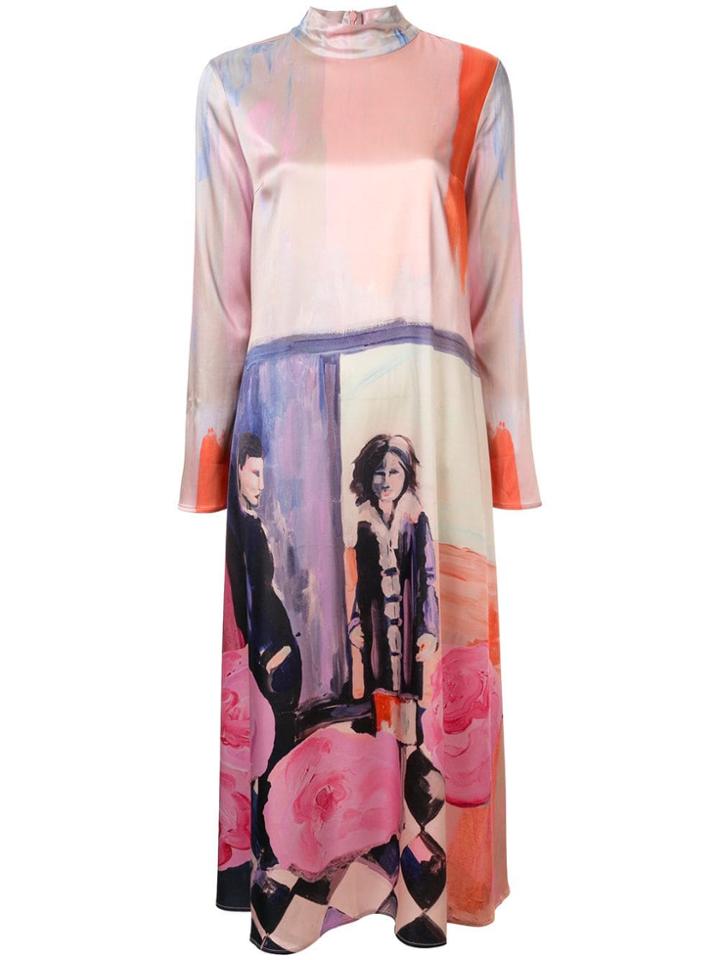 Stine Goya Brush Stroke Print Midi Dress - Multicolour