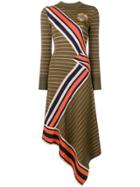 Temperley London Striped Asymmetric Dress - Green