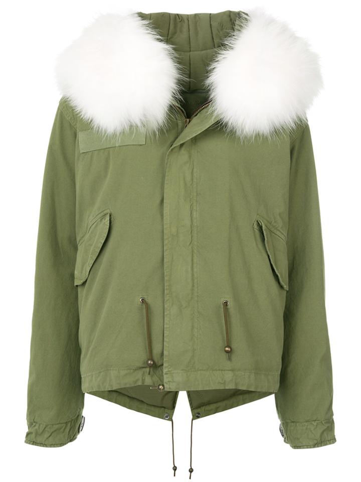 Mr & Mrs Italy Racoon Fur Hooded Jacket - Green