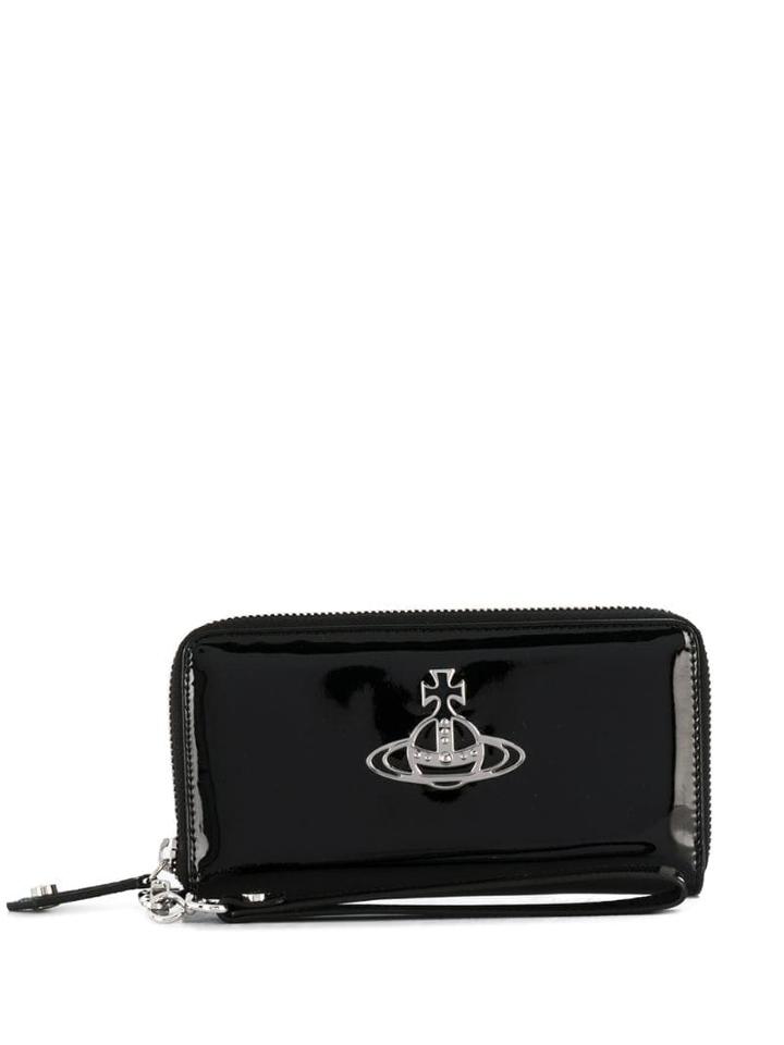 Vivienne Westwood Logo Zipped Wallet - Black