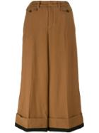 No21 Cropped Wide Leg Trousers - Brown