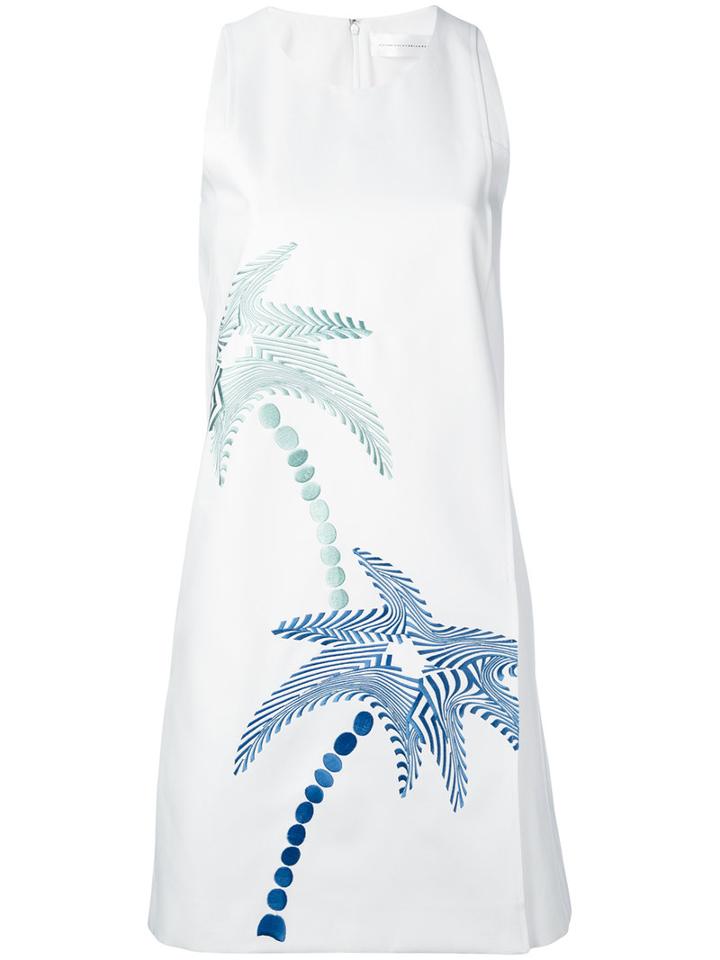 Victoria Victoria Beckham - Floral Embroidered Dress - Women - Silk/cotton - 6, Women's, White, Silk/cotton