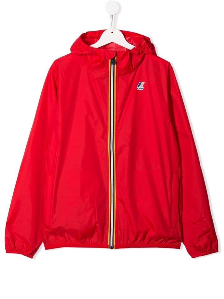 K Way Kids Teen Zipped Lightweight Jacket - Red