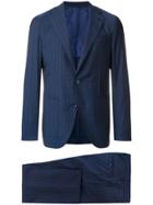 Caruso Striped Two Piece Suit - Blue