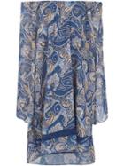 Alice+olivia Paisley Print Off-shoulder Dress