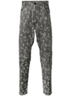 Unconditional - Embroidered Drop Crotch Jeans - Men - Cotton/spandex/elastane - S, Grey, Cotton/spandex/elastane