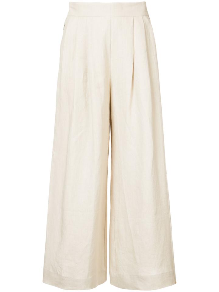 Mara Hoffman Buttoned Side Flared Trousers - Nude & Neutrals