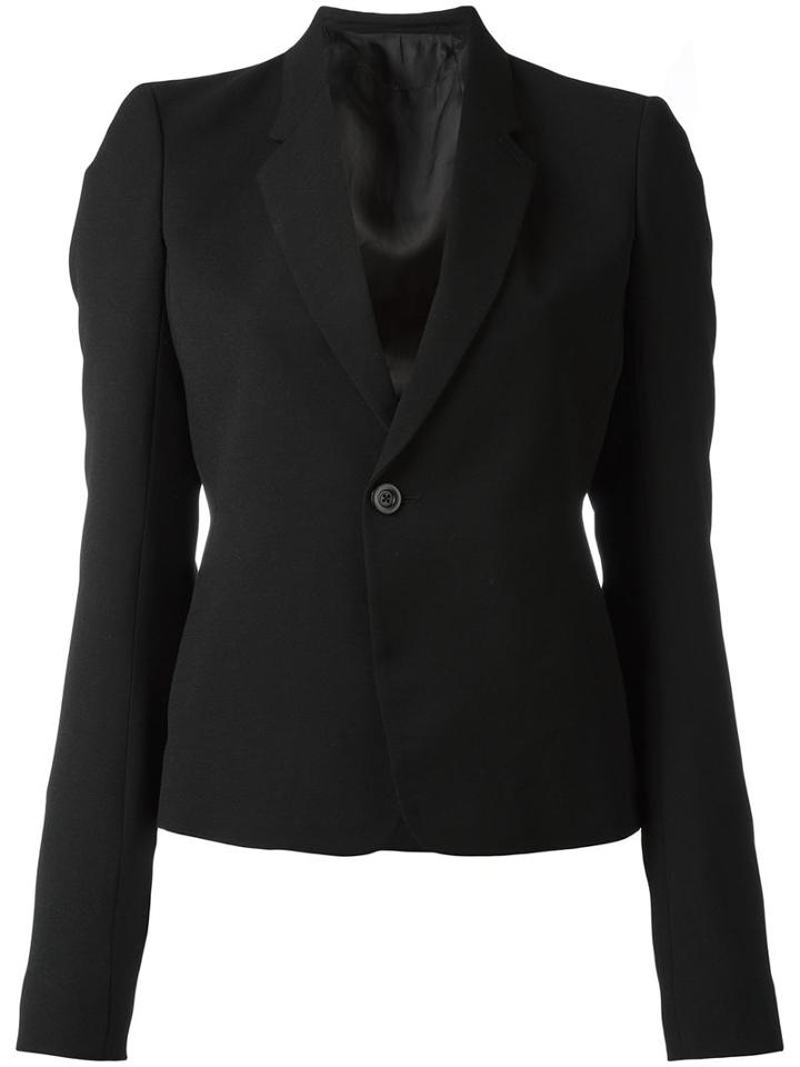 Rick Owens Cropped Structured Blazer, Women's, Size: 44, Black, Cupro/viscose/virgin Wool