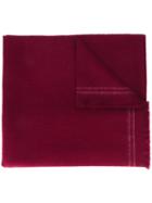 Hope Striped Detailing Scarf, Men's, Red, Lambs Wool