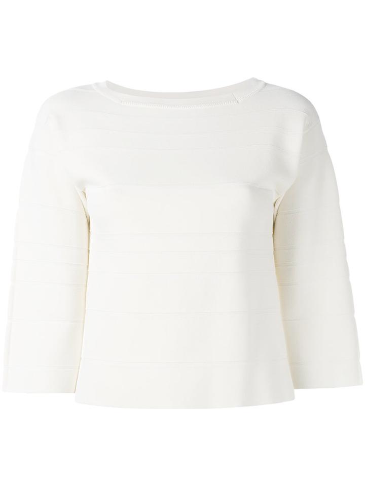 Blumarine - Knitted Top - Women - Polyamide/viscose - 46, Nude/neutrals, Polyamide/viscose