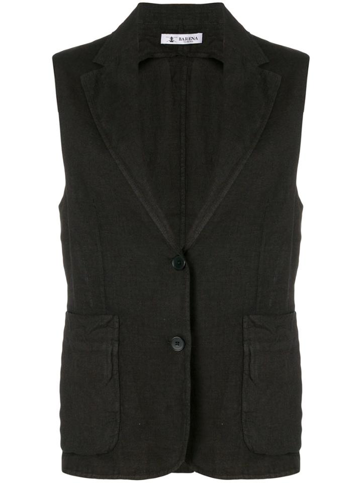 Barena Button Sleeveless Vest - Black