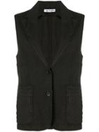 Barena Button Sleeveless Vest - Black