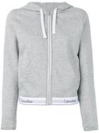 Calvin Klein Jeans - Logo Band Zipped Hoodie - Women - Cotton/polyester - L, Grey, Cotton/polyester