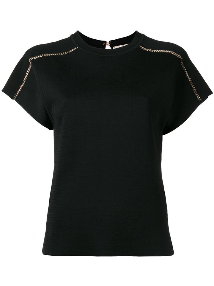 Nina Ricci Chain Trim T-shirt, Women's, Size: Small, Black, Viscose/wool
