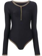 Heidi Klein Long Sleeved Swimsuit - Black