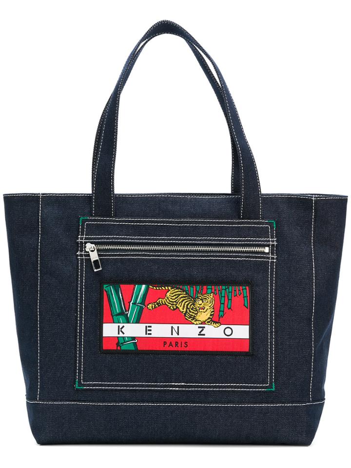 Kenzo Tiger Patch Tote - Blue
