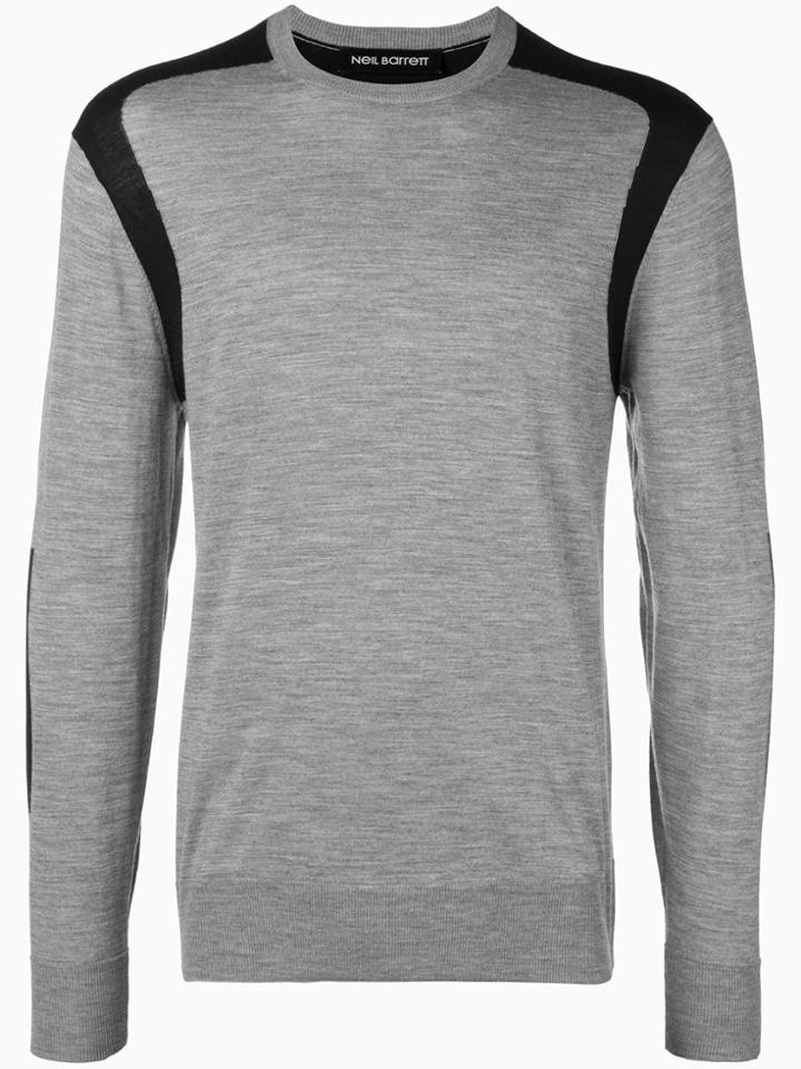 Neil Barrett Contrast Panel Jumper - Grey