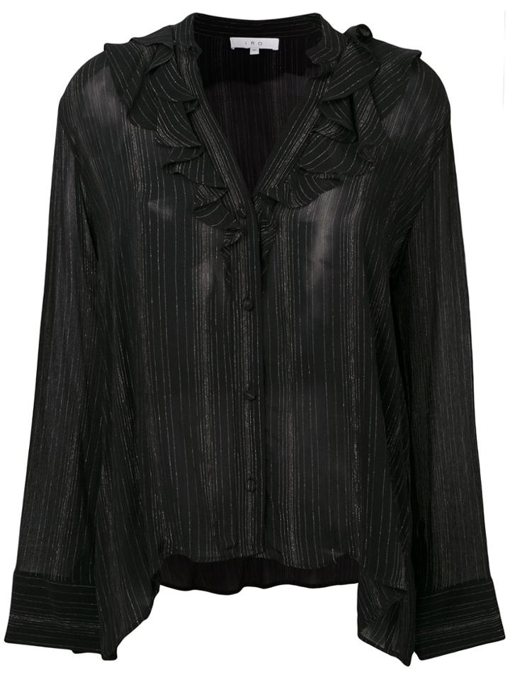 Iro Metallic Gold Stripe Blouse - Black