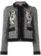Gucci Dog Tweed Jacket, Women's, Size: 38, Black, Polyamide/cotton/acrylic/silk