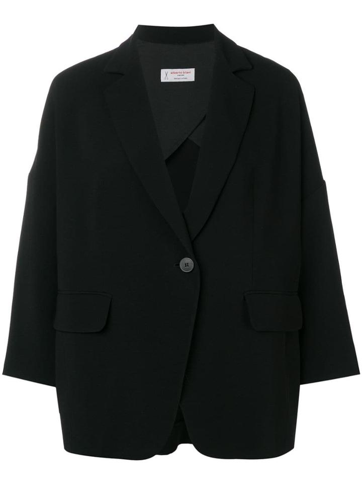 Alberto Biani Oversized Button Blazer - Black