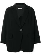 Alberto Biani Oversized Button Blazer - Black