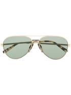 Brioni Tortoiseshell Aviator Sunglasses - Gold