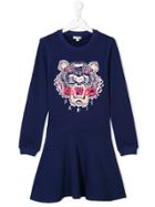 Kenzo Kids Signature Logo Patch Dress - Blue