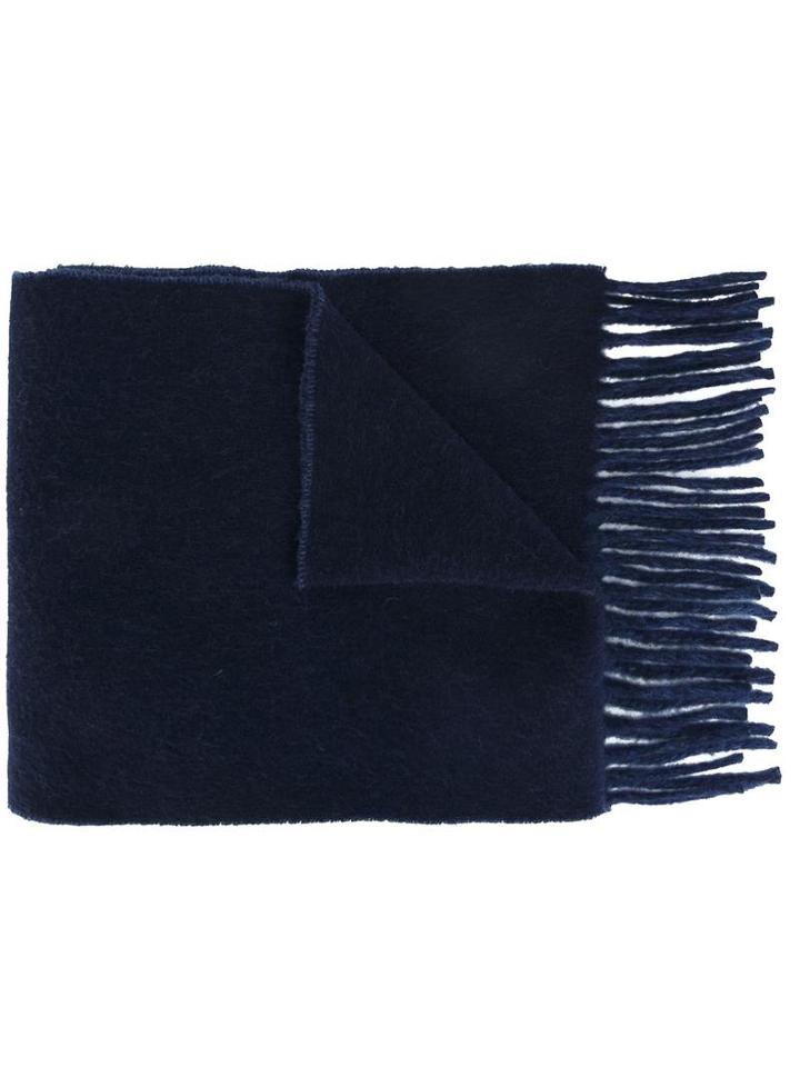 Polo Ralph Lauren Fringed Scarf, Men's, Blue, Virgin Wool/nylon