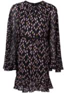 Giambattista Valli Floral Print Sheer Dress, Women's, Size: 42, Black, Silk/viscose/cotton
