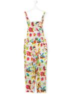Junior Gaultier - Floral Print Jumpsuit - Kids - Cotton/viscose - 14 Yrs, Girl's, Pink/purple
