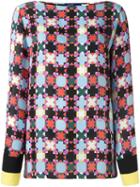 Emilio Pucci Geometric Print Top, Women's, Size: 42, Silk/viscose/spandex/elastane