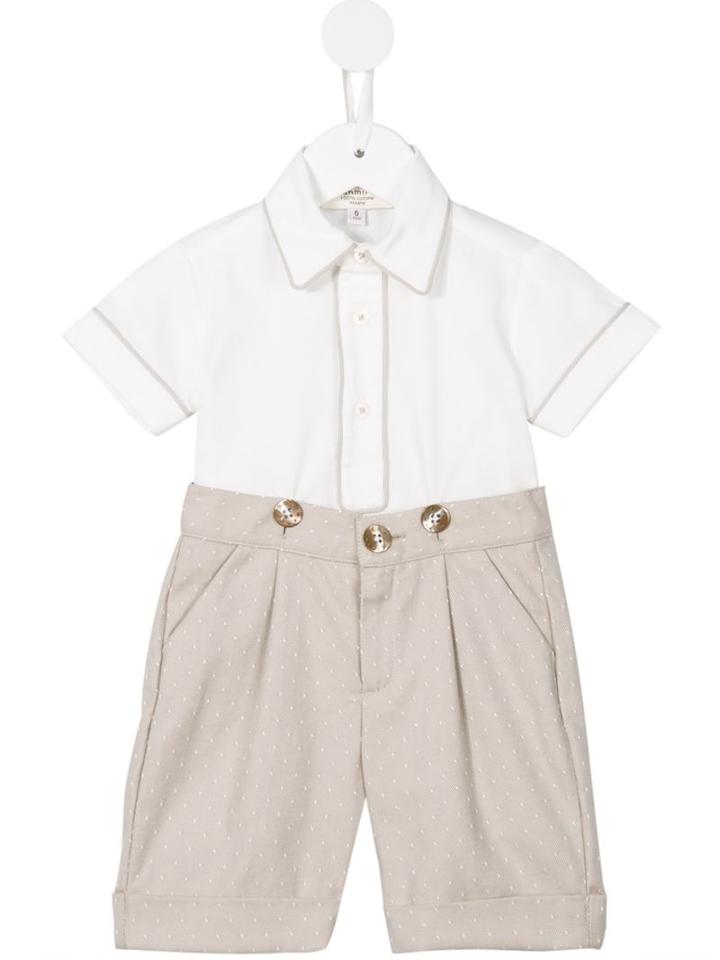 Cashmirino Bermuda Short And Top Set, Infant Boy's, Size: 9 Mth, White