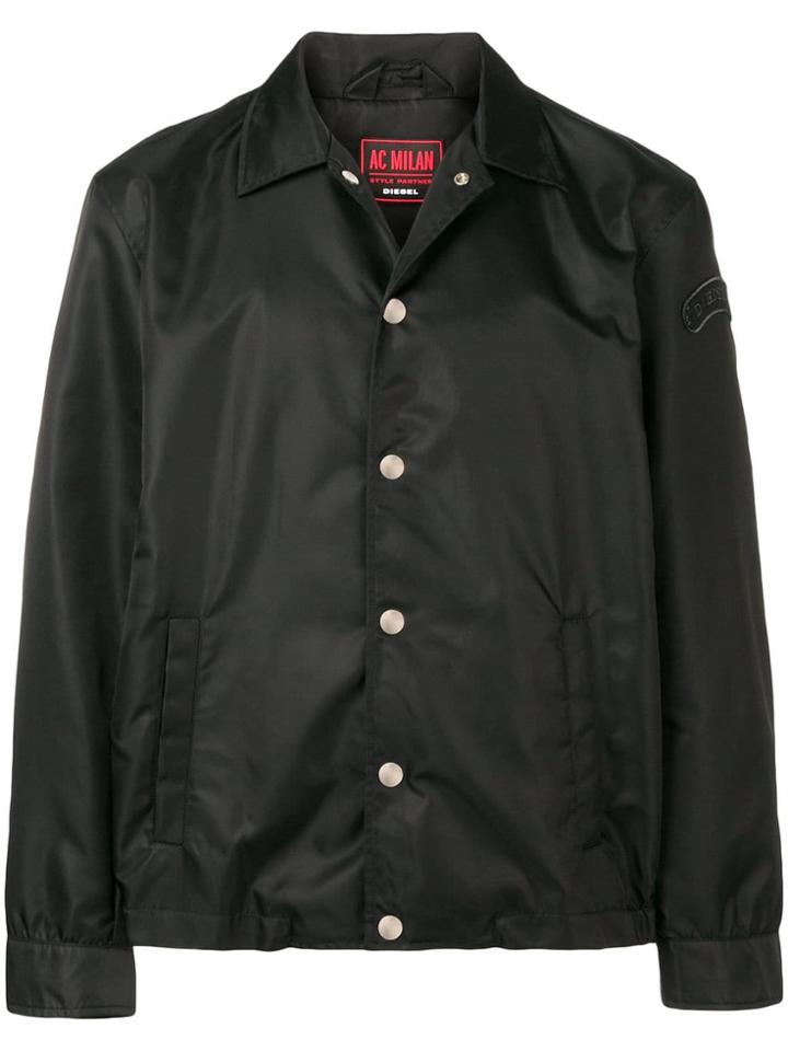 Diesel Logo Patch Bomber Jacket - Black