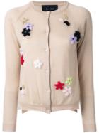 Simone Rocha Flower Cardigan, Women's, Size: Small, Brown, Silk/cashmere/merino