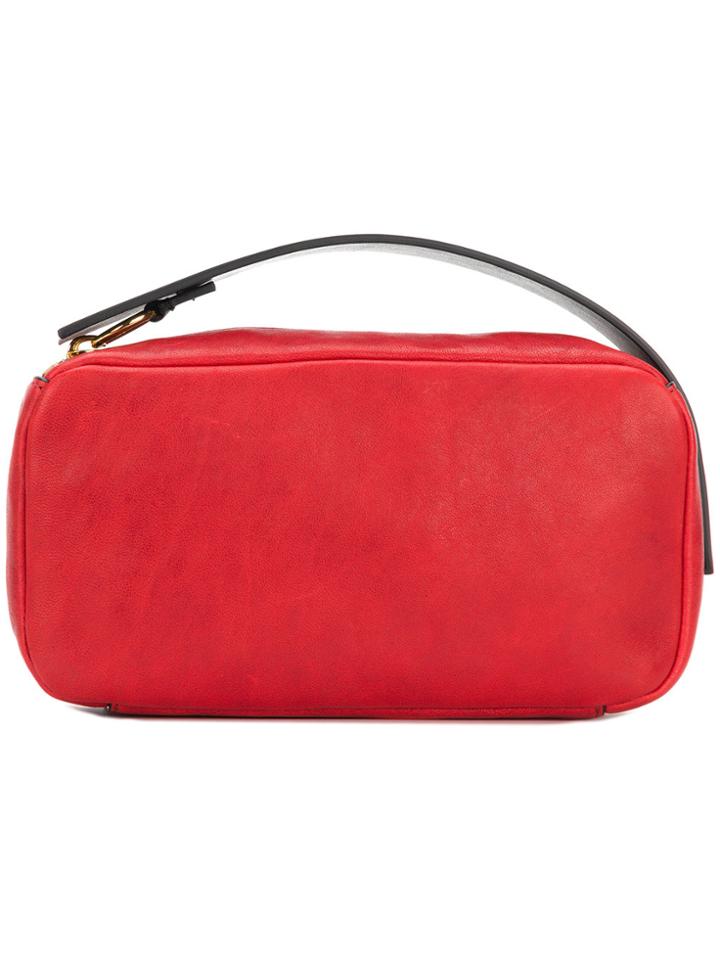 Marni Logo Embossed Clutch - Red