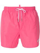 Dsquared2 Drawstring Fitted Swim Shorts - Pink & Purple