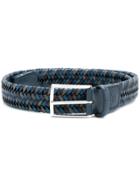 Canali Woven Buckled Belt - Blue